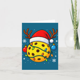 Christmas Ckleball Santa Hat Lights Srts Xmas Paja Card