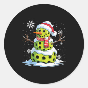 Christmas Ckleball Snowman Christmas Women Men Kid Classic Round Sticker