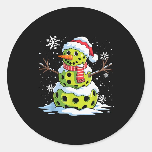 Christmas Ckleball Snowman Christmas Women Men Kid Classic Round Sticker (Front)