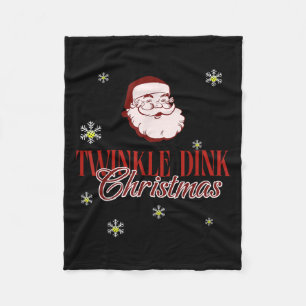 Christmas Ckleball Twinkle Dink Vintage Santa Ckle Fleece Blanket