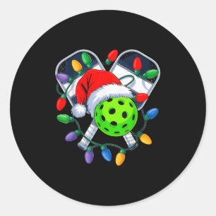 Christmas Ckleball Xmas Santa Srts Hat Mens Womens Classic Round Sticker