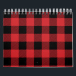 Christmas classic Buffalo check plaid pattern Calendar<br><div class="desc">Christmas classic Buffalo check plaid pattern in red and black</div>