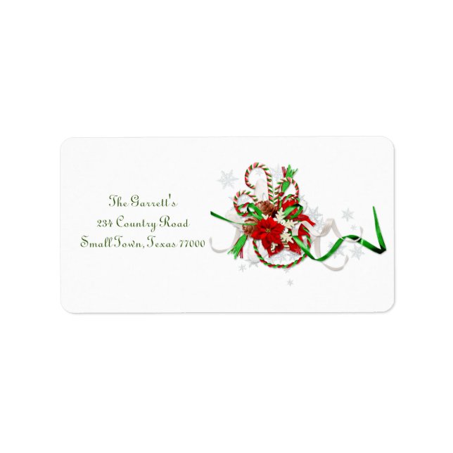 Christmas Classic Candy canePersonalized Address Label (Front)