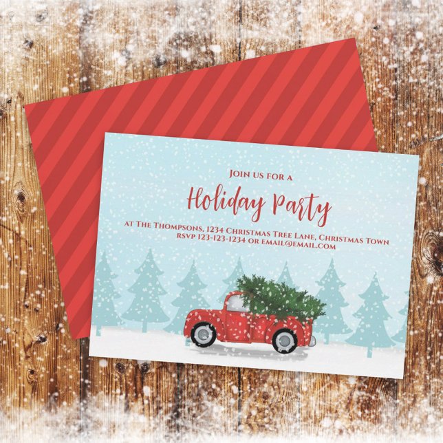 Christmas Classic Red Truck Party Invitation (Creator Uploaded)
