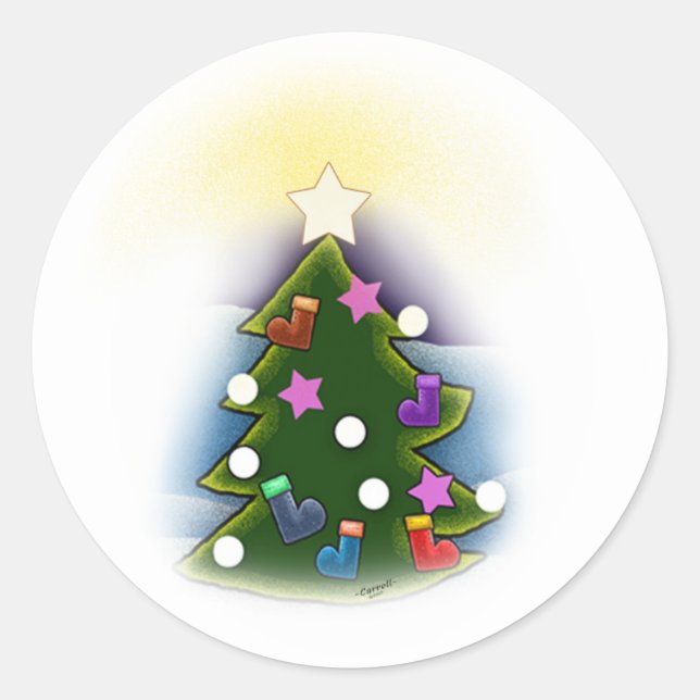 Christmas Classic Round Sticker (Front)