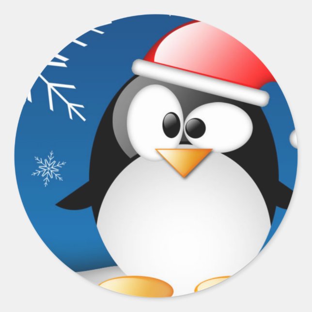 christmas classic round sticker (Front)