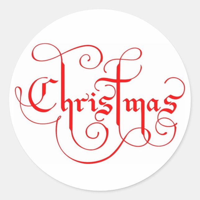 CHRISTMAS CLASSIC ROUND STICKER (Front)