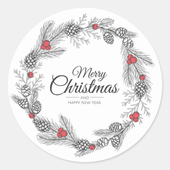 Christmas Classic Round Sticker (Front)
