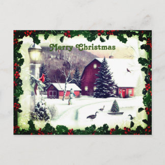 Christmas classic Snow scenes Greetings Postcard