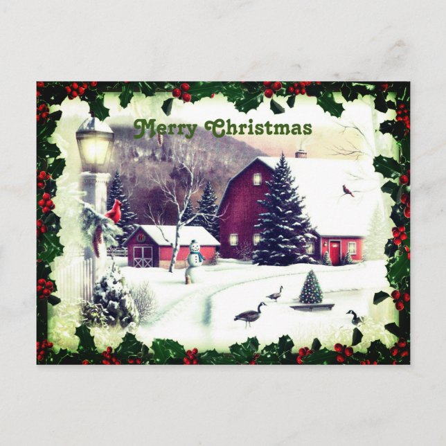 Christmas classic Snow scenes Greetings Postcard (Front)