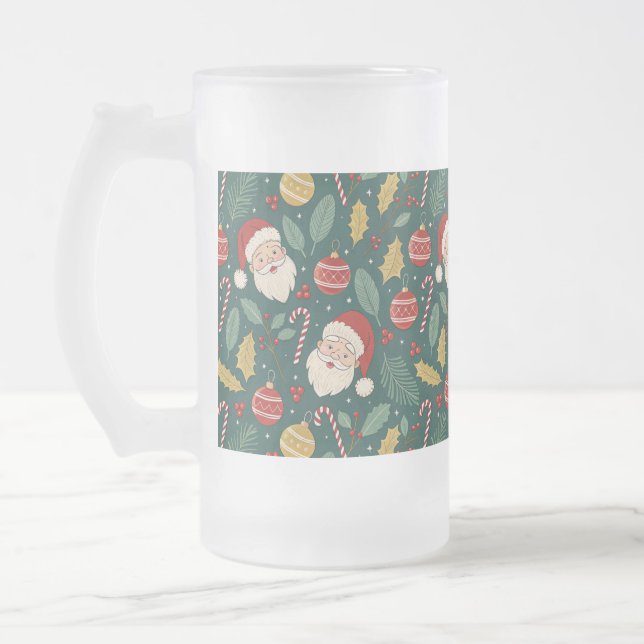 Christmas Classics Frosted Glass Beer Mug (Left)