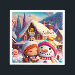 Christmas Clay Playday Gingerbread Snowman Winter  Napkin<br><div class="desc">Christmas Clay Playday Gingerbread Snowman Winter fun illustration now available on the perfect gift with optional name!</div>