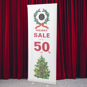 Christmas Clearance Christmas Sale Business Logo Retractable Banner