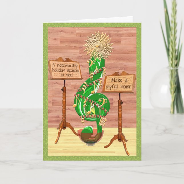 Christmas Clef Tree Holiday Card (Front)