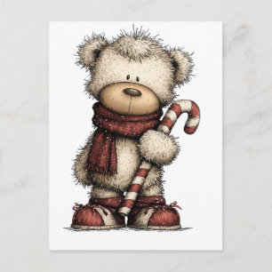 Christmas Clipart Collection   Teddy Bear  Holiday Postcard