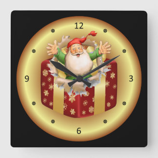 Christmas Clock ~ Santa ~ Breaking Through ~