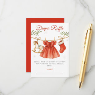 Christmas Clothesline Baby Shower Diaper Raffle Enclosure Card