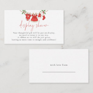 Christmas Clothesline Display Baby Shower Enclosure Card