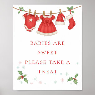 Christmas Clothesline Take Treat Baby Shower Sign