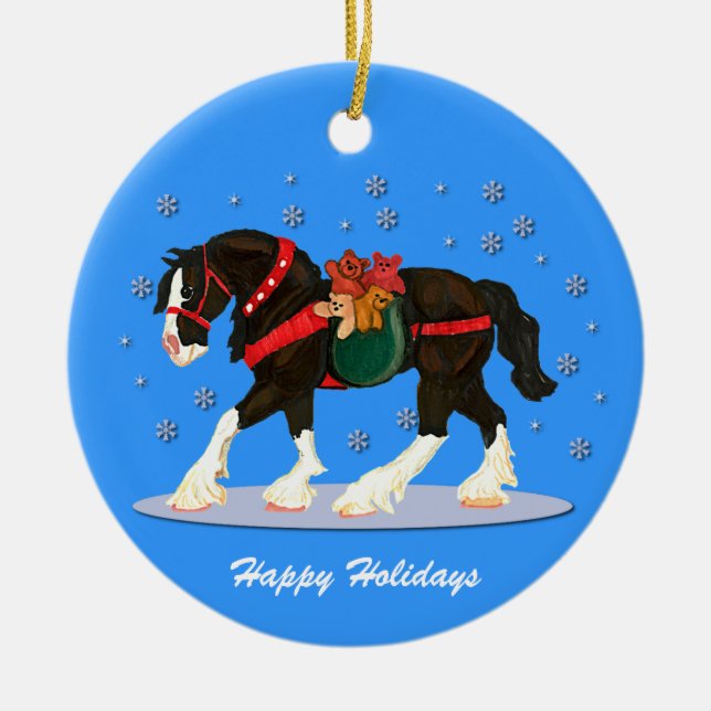 Christmas Clydesdale Ornament (Front)