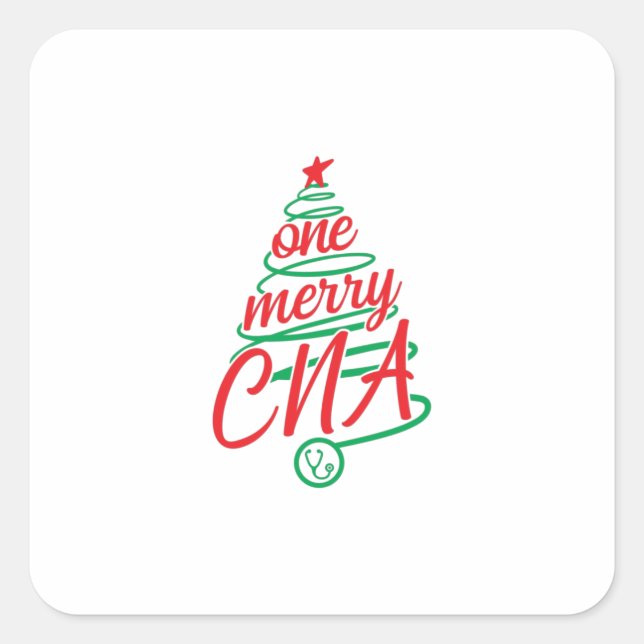 Christmas CNA one merry Certified Nurse Square Sticker (Front)