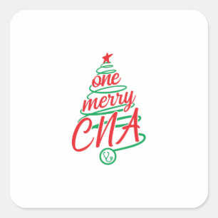 Christmas CNA one merry Certified Nurse Square Sticker