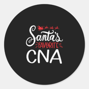 Christmas CNA Santas favourite CNA Classic Round Sticker