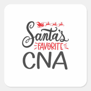 Christmas CNA Santas favourite CNA Square Sticker