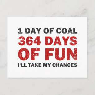 Christmas Coal VS 364 Days of Fun Holiday Postcard