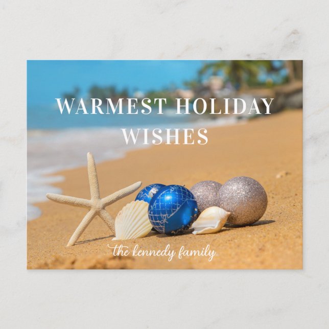 Christmas Coastal Beach Holiday Card  (Front)
