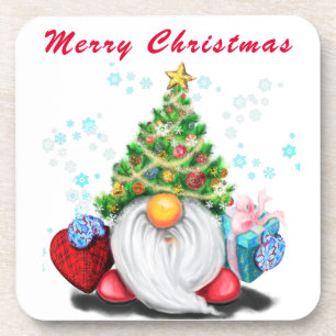 Christmas Coaster Gnome with Gift For You