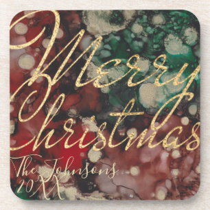 Christmas Coasters Colorburst Reds Greens