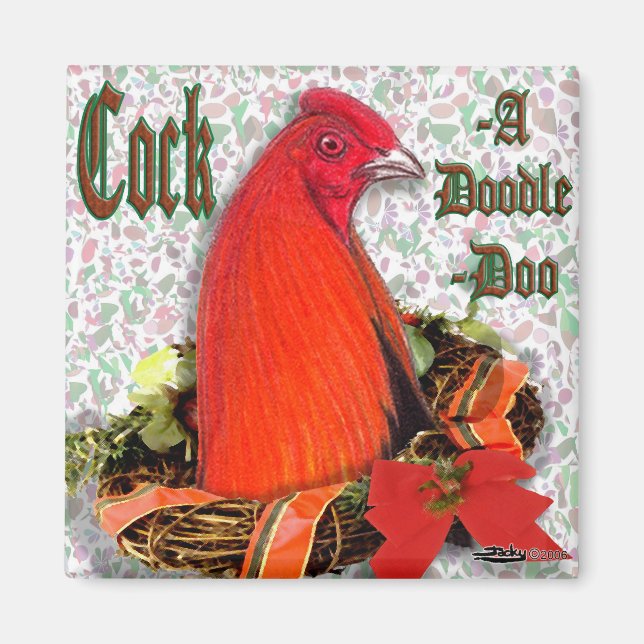 Christmas Cockadoodledoo Magnet (Front)