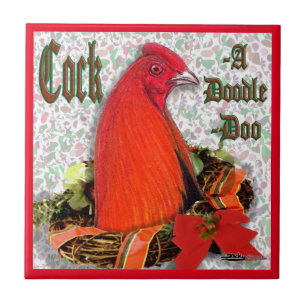 Christmas Cockadoodledoo Tile