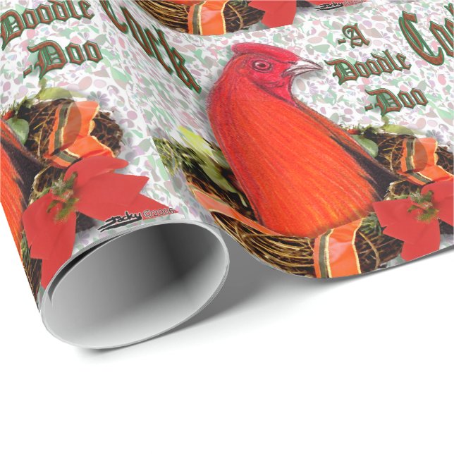 Christmas Cockadoodledoo Wrapping Paper (Roll Corner)