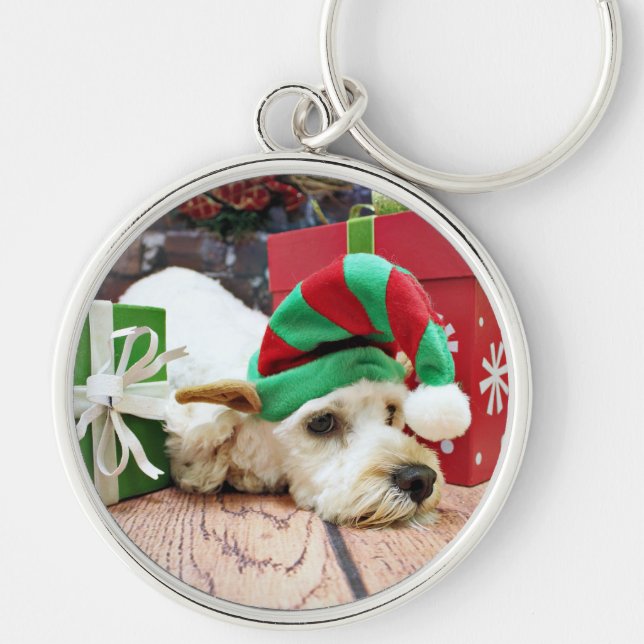 Christmas - Cockapoo - KC Key Ring (Front)