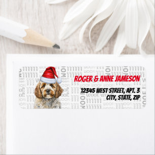 Christmas Cockapoo Santa Dog Return Address