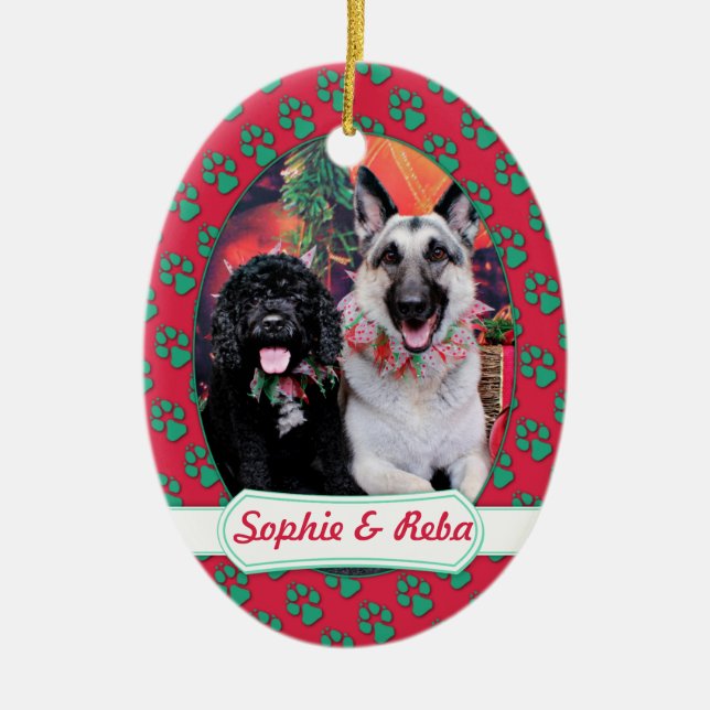 Christmas - Cockapoo Sophie - Reba Shepherd Ceramic Tree Decoration (Front)