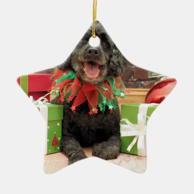 Christmas - Cockapoo - Trumbo Ceramic Tree Decoration (Front)