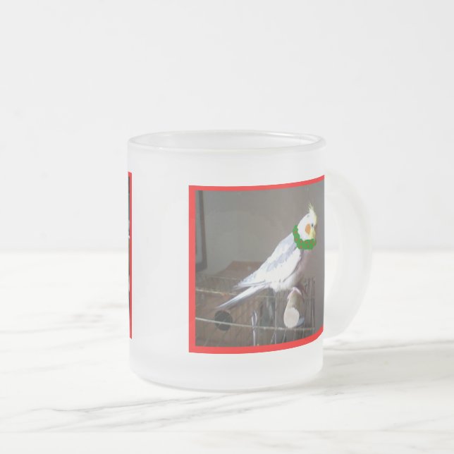 Christmas Cockatiel Frosty Mug (Front Right)