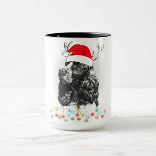 Christmas Cocker Spaniel Dog Funny Xmas Santa Dog Mug