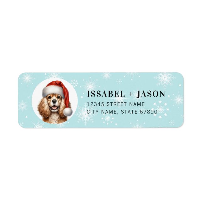 Christmas Cocker Spaniel Return Address Labels (Front)