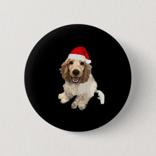 Christmas Cocker Spaniel (White) Essential T-Shirt 6 Cm Round Badge