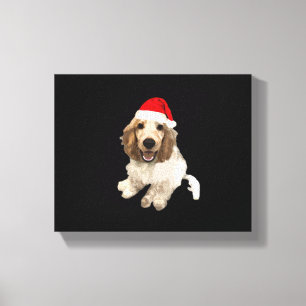 Christmas Cocker Spaniel (White) Essential T-Shirt Canvas Print