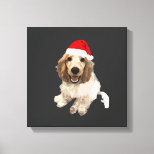 Christmas Cocker Spaniel (White) Essential T-Shirt Canvas Print