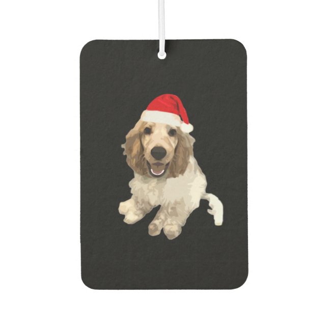 Christmas Cocker Spaniel (White) Essential T-Shirt Car Air Freshener (Front)