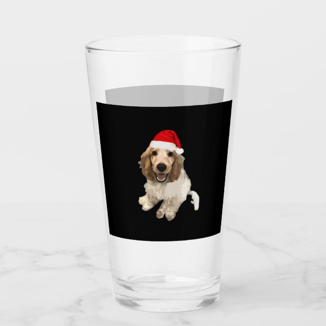 Christmas Cocker Spaniel (White) Essential T-Shirt Glass (Front)