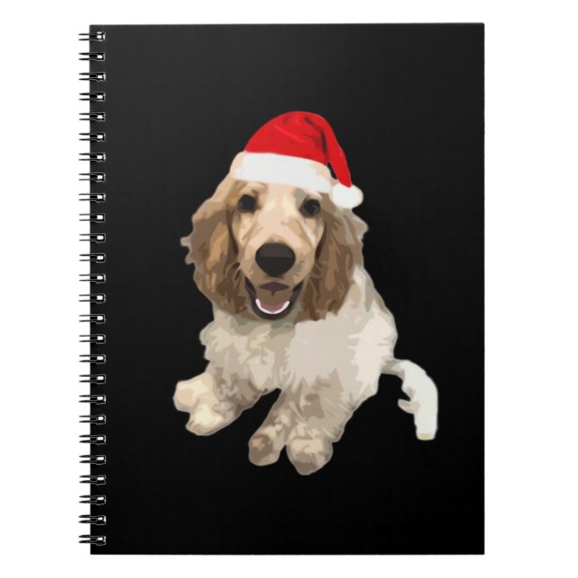 Christmas Cocker Spaniel (White) Essential T-Shirt Notebook (Front)