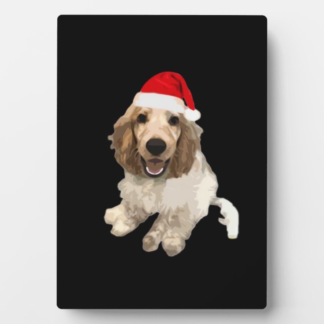 Christmas Cocker Spaniel (White) Essential T-Shirt Plaque (Front)