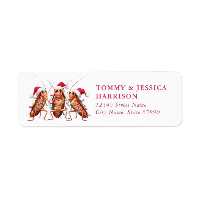 Christmas Cockroach Return Address Labels (Front)